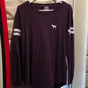 Pink long sleeve tee with open back